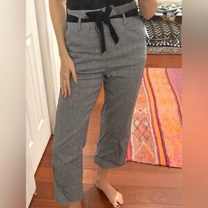 Blue Linen French Pants